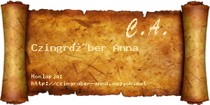Czingráber Anna névjegykártya